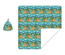Load image into Gallery viewer, Camping Critters Swaddle with Hat

