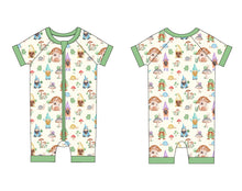 Load image into Gallery viewer, Garden Gnomes Shorts Romper
