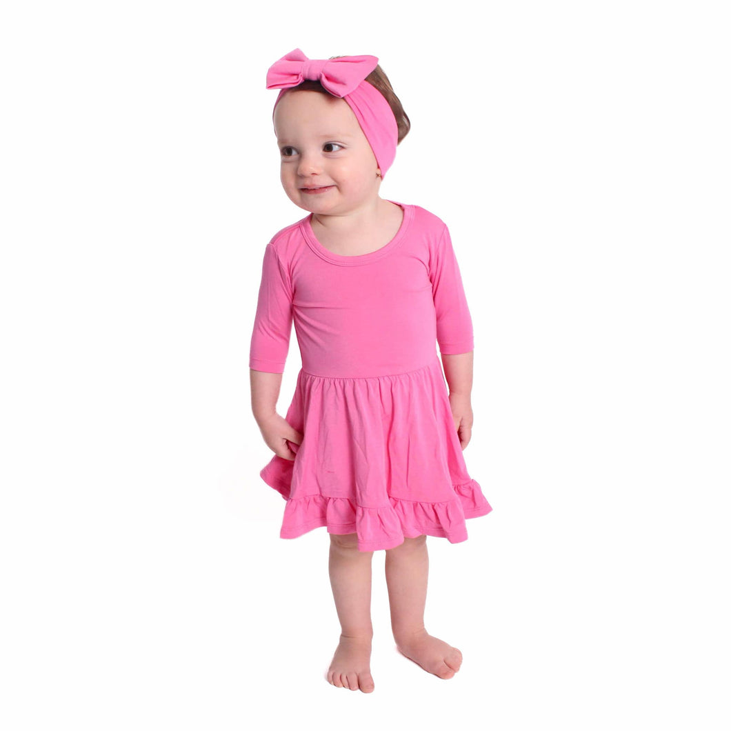 Pretty Pink Girls Dress with bottoms