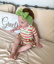 Load image into Gallery viewer, Christmas Green  Stripes Bamboo Headband
