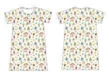 Load image into Gallery viewer, Garden Gnomes Short sleeve Women&#39;s nightgown
