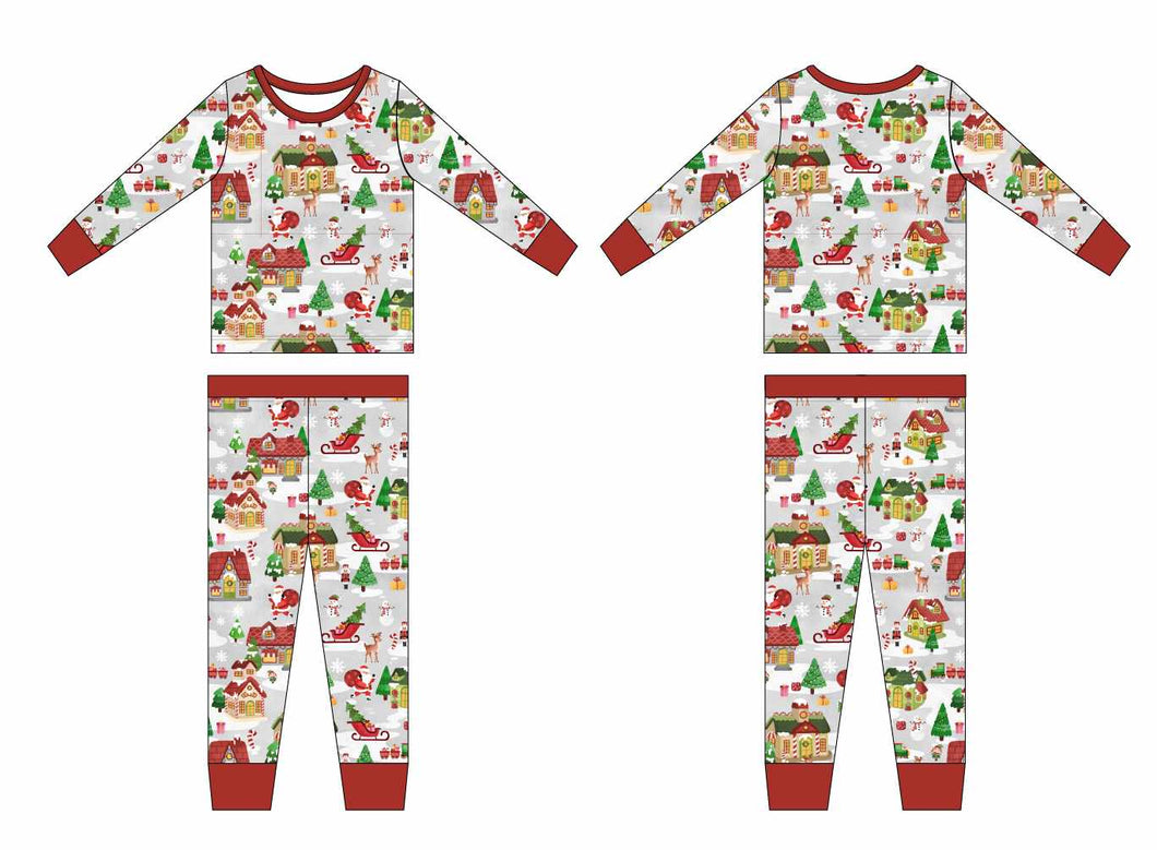 Santa's Village 2-Piece Long Sleeve Pjs