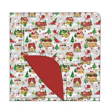 Load image into Gallery viewer, Santa&#39;s Village Christmas Quilted Blanket
