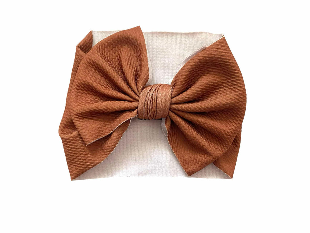 Brown Cream Cocoa Cups Big Bow Headband