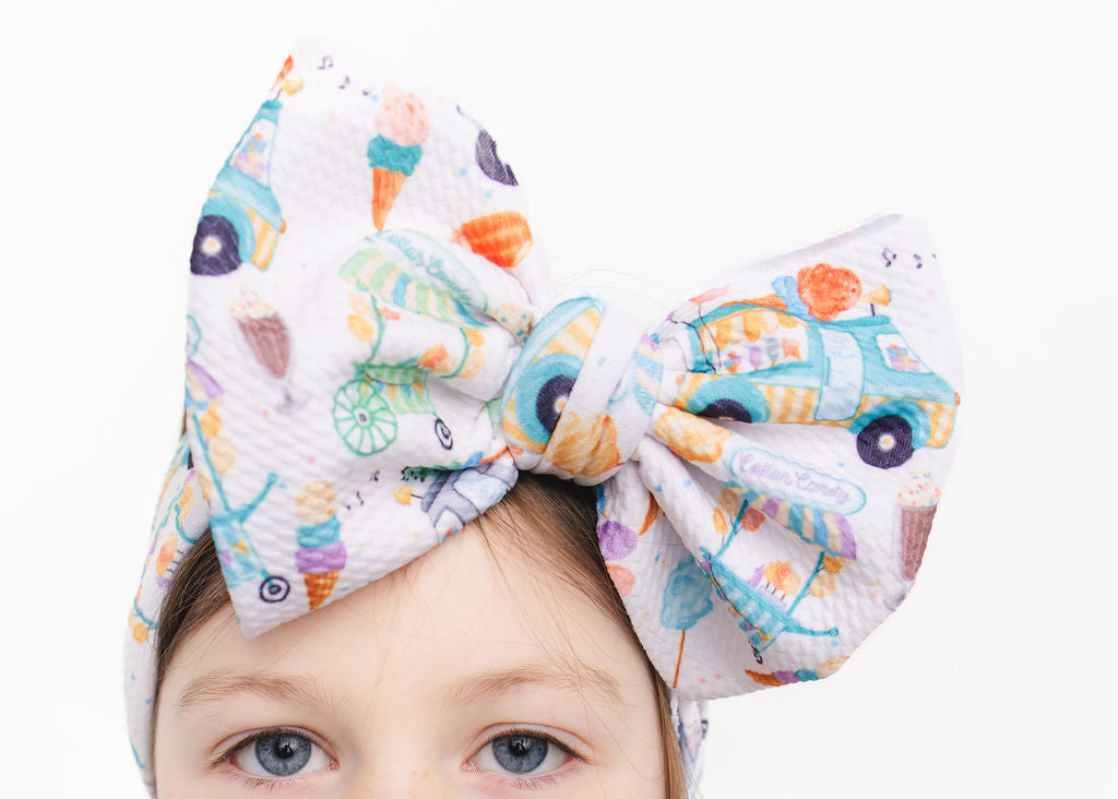 Ice Cream Big Bow Headband