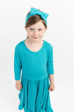 Load image into Gallery viewer, Tidal Teal Girls Dress with bottoms
