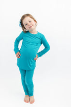 Load image into Gallery viewer, Tidal Teal Long Sleeve 2 Piece Pjs
