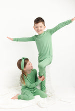 Load image into Gallery viewer, Grassy Green Long Sleeve 2 Piece Pjs
