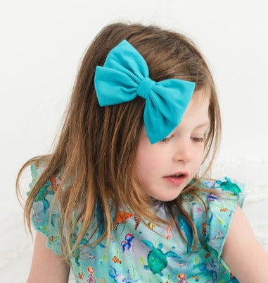 Tidal Teal Alligator clip Bows