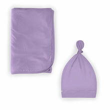 Load image into Gallery viewer, Lavender Lillies Swaddle with Hat
