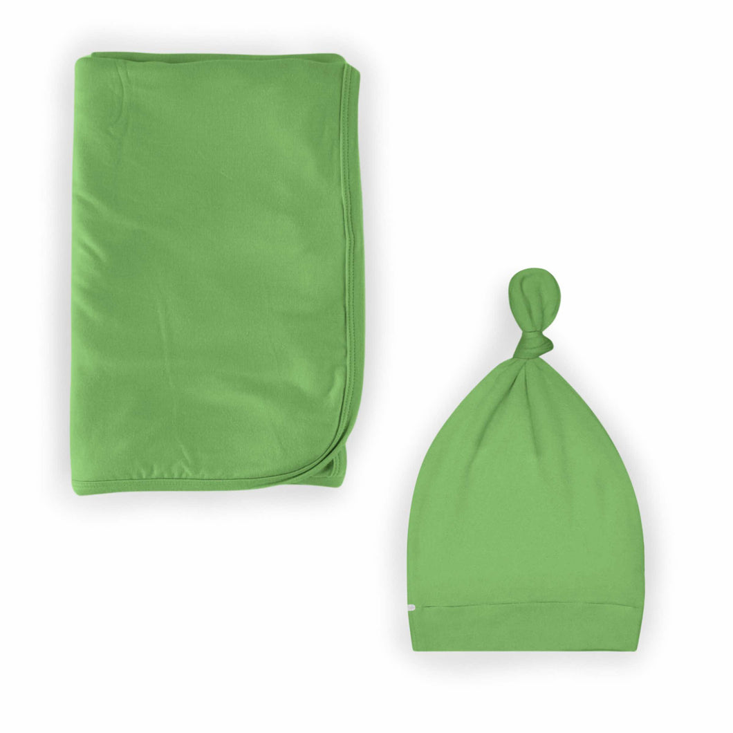 Grassy Green Swaddle with Hat