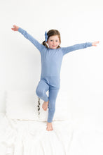 Load image into Gallery viewer, Steel Blue Long Sleeve 2 Piece Pjs
