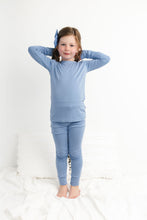 Load image into Gallery viewer, Steel Blue Long Sleeve 2 Piece Pjs
