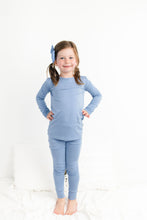 Load image into Gallery viewer, Steel Blue Long Sleeve 2 Piece Pjs
