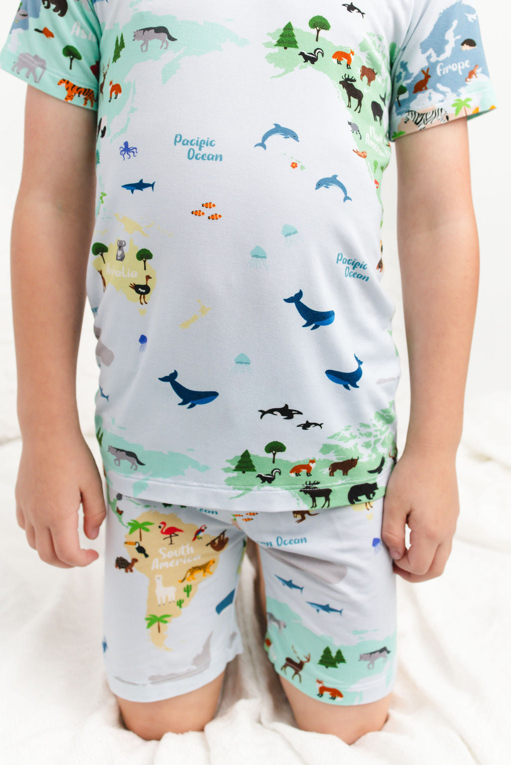 World Map 2-Piece Shorts Pjs