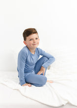 Load image into Gallery viewer, Steel Blue Long Sleeve 2 Piece Pjs
