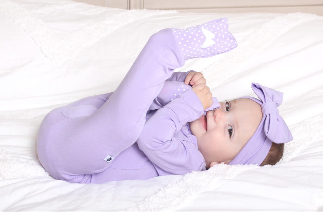 Lavender Lillies Long Sleeve Romper