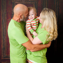 Load image into Gallery viewer, Christmas Green Stripes Men&#39;s Short Sleeve top
