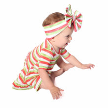 Load image into Gallery viewer, Christmas Stripes Big Bow Headband
