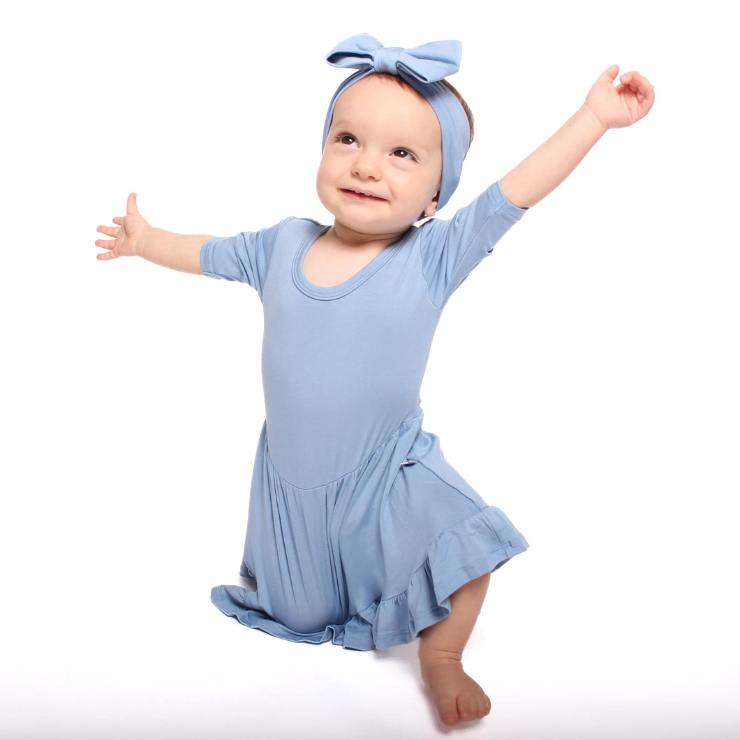 Steele Blue Girls Dress with bottoms