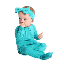 Load image into Gallery viewer, Tidal Teal Long Sleeve Romper
