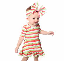 Load image into Gallery viewer, Christmas Stripes Big Bow Headband
