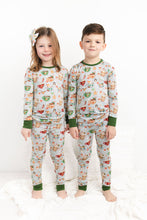 Load image into Gallery viewer, Grey Cocoa Cups 2-Piece Long Sleeve Pjs
