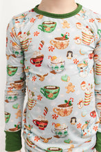 Load image into Gallery viewer, Grey Cocoa Cups 2-Piece Long Sleeve Pjs
