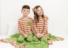 Load image into Gallery viewer, Christmas Stripes 2-Piece Peplum Set
