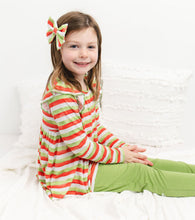 Load image into Gallery viewer, Christmas Stripes 2-Piece Peplum Set
