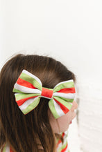 Load image into Gallery viewer, Christmas Stripes Bamboo Alligator Clip Bows
