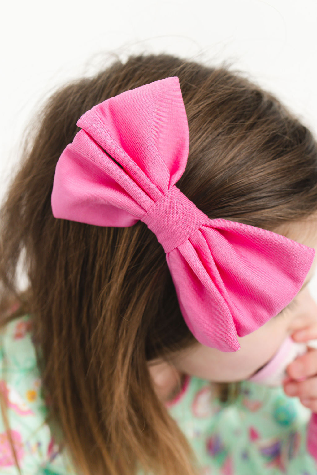 Pretty Pink Bamboo Alligator Clip Bows