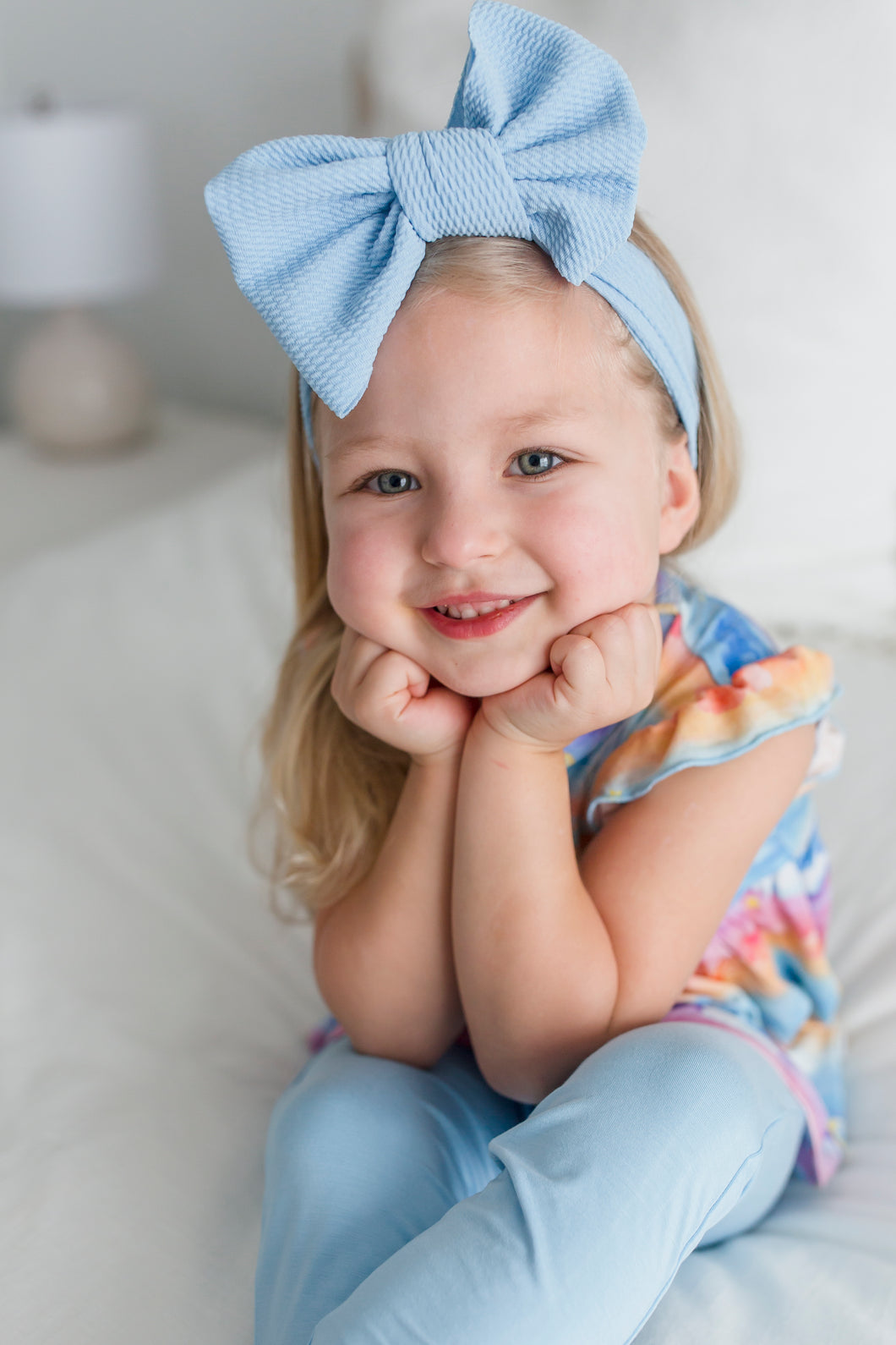 Solace Skies Light Blue Big Bow Headband
