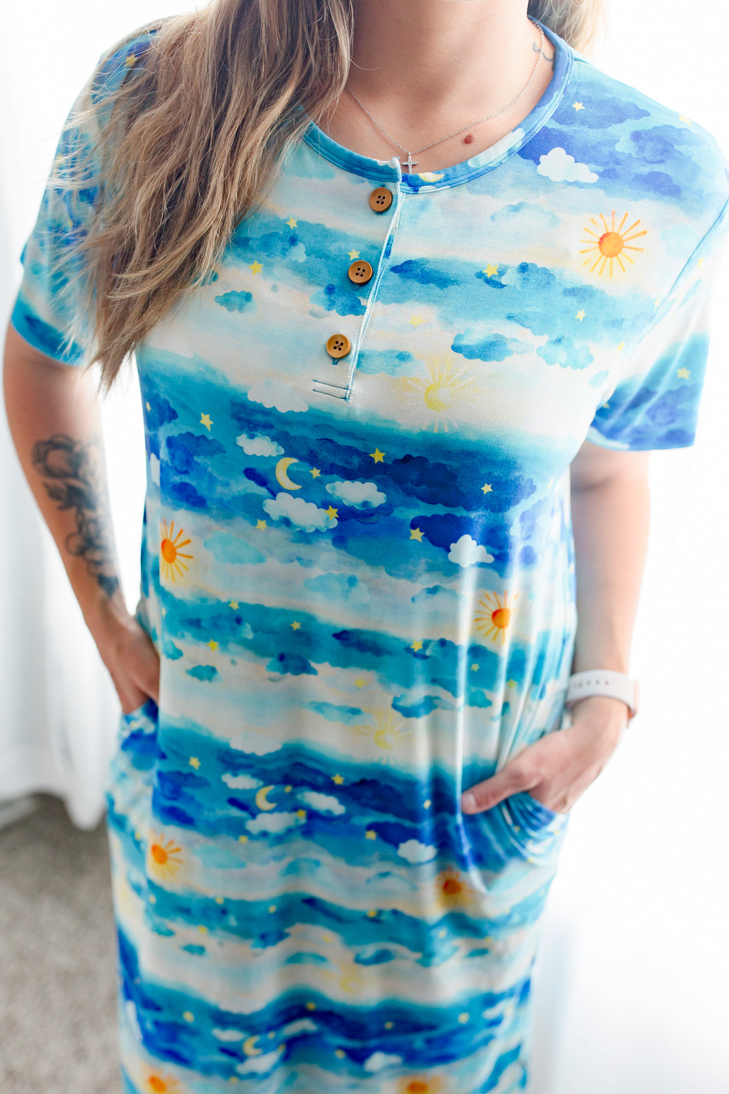 Luna Lights Short sleeve Women's nightgown