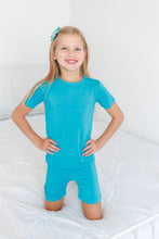 Load image into Gallery viewer, Tidal Teal 2-Piece Shorts Pjs
