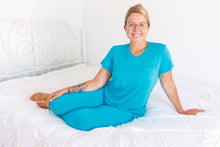 Load image into Gallery viewer, Tidal Teal Women&#39;s bottom pjs
