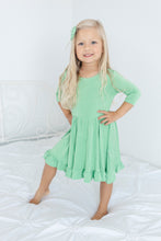 Load image into Gallery viewer, Grassy Green Girls Dress with bottoms
