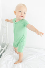 Load image into Gallery viewer, Grassy Green Shorts Romper
