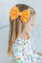 Load image into Gallery viewer, Ice Cream Waffle Cone Bamboo Alligator Clip Bows
