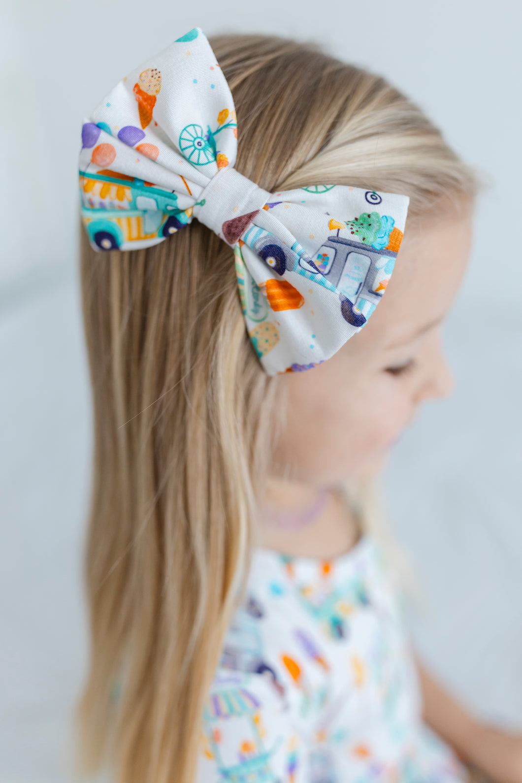 Ice Cream Bamboo Alligator Clip Bows