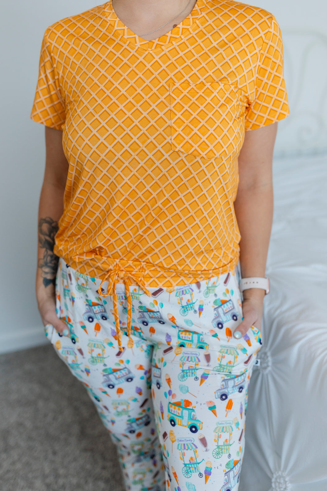 Ice Cream Waffle Cone Women's Short Sleeve top