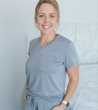 Load image into Gallery viewer, Groovy Grey Women&#39;s Short Sleeve top
