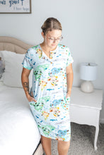 Load image into Gallery viewer, World Map Short Sleeve Women&#39;s nightgown
