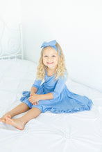 Load image into Gallery viewer, Steele Blue Girls Dress with bottoms
