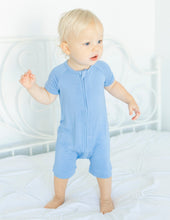 Load image into Gallery viewer, Steel Blue Shorts Romper
