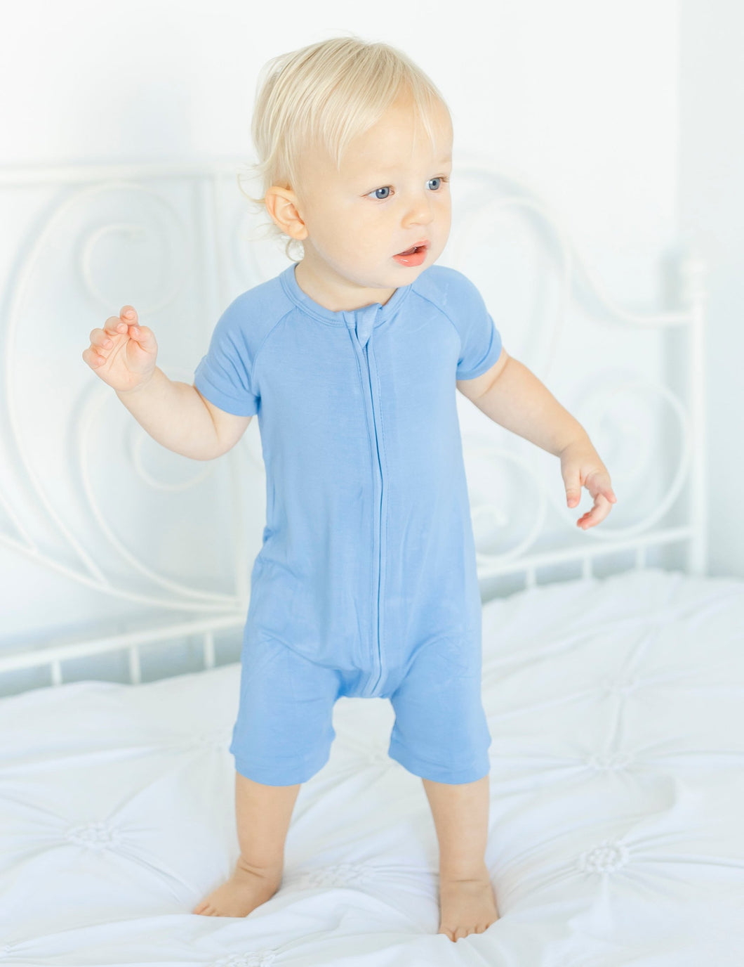 Steel Blue Shorts Romper