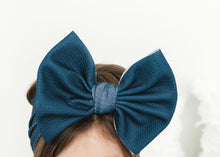 Load image into Gallery viewer, Stormy Sky Big Bow Headband
