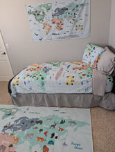 Load image into Gallery viewer, World Map Adult Quilted Blanket
