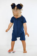 Load image into Gallery viewer, Brielle Blue Shorts Romper
