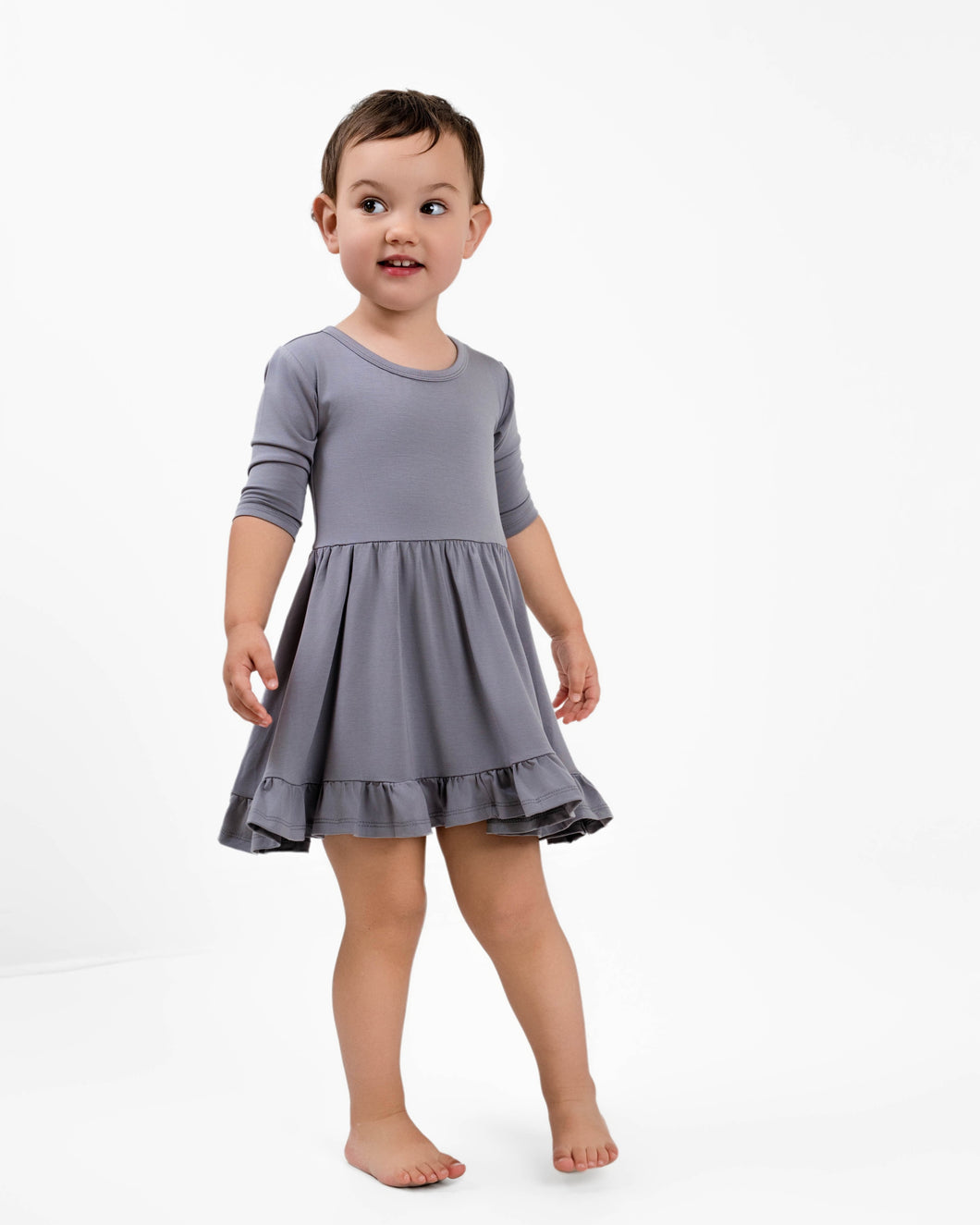 Groovy Grey Girls Dress with bottoms